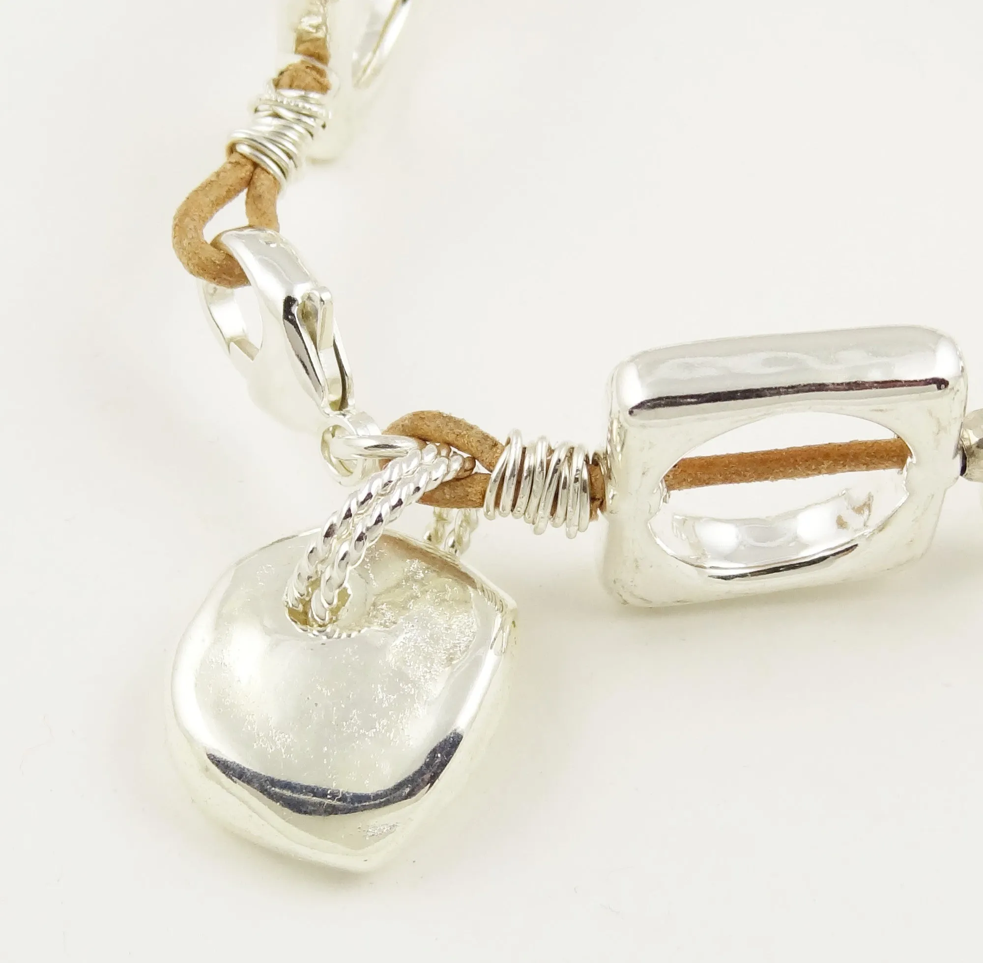 Rawhide Leather & Sterling Silver Bracelet