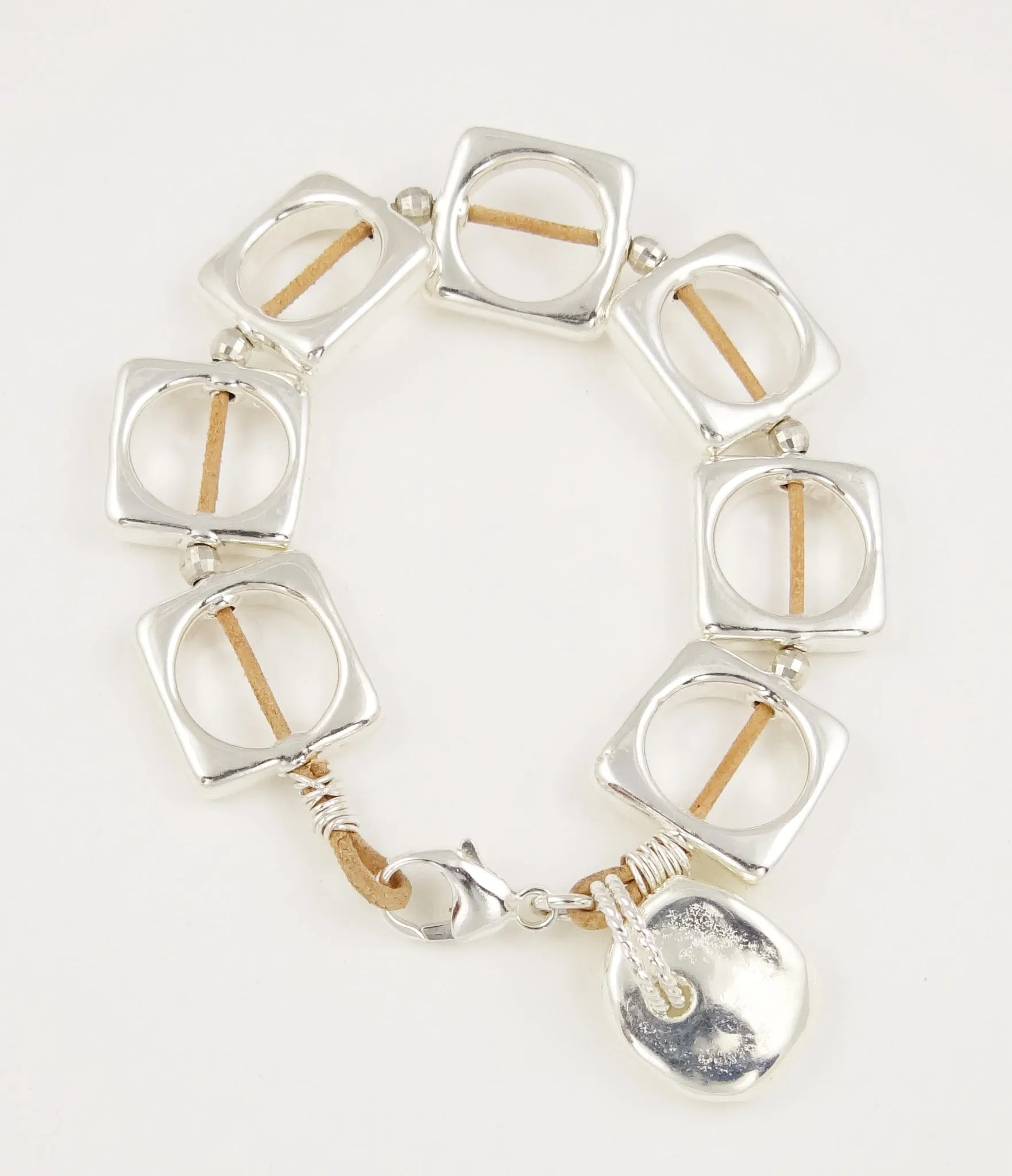 Rawhide Leather & Sterling Silver Bracelet