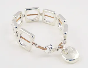 Rawhide Leather & Sterling Silver Bracelet