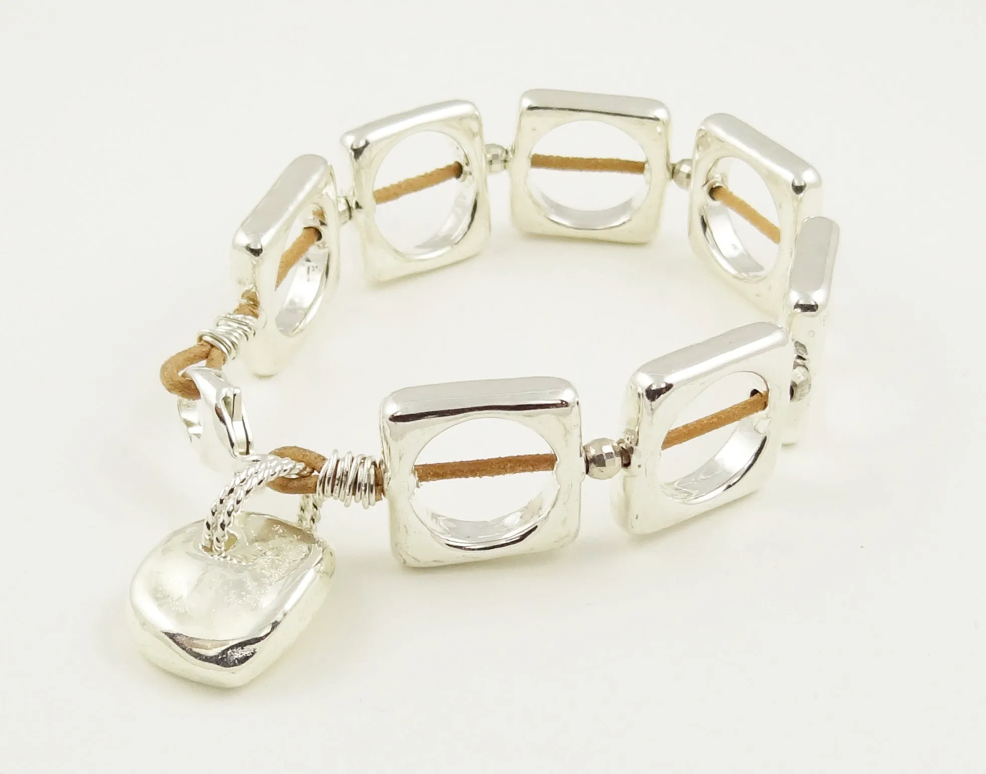 Rawhide Leather & Sterling Silver Bracelet