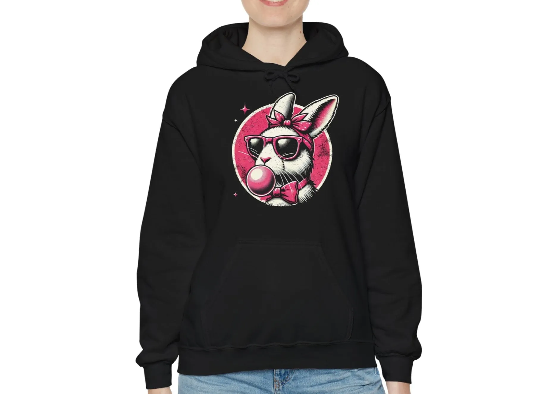 Retro Bubblegum Bunny Easter Hoodie