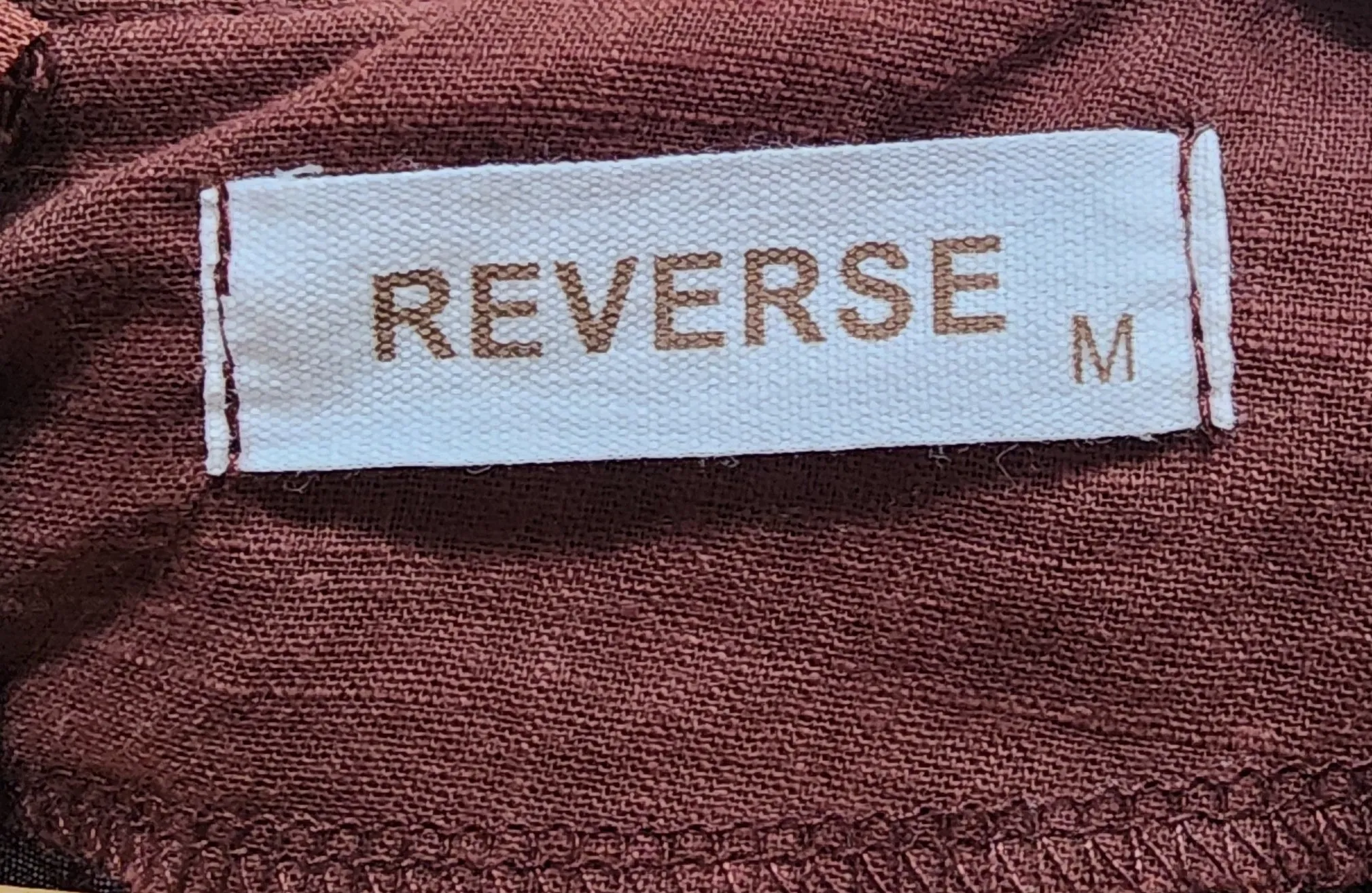 Reverse deep reddy brown cotton dress size medium