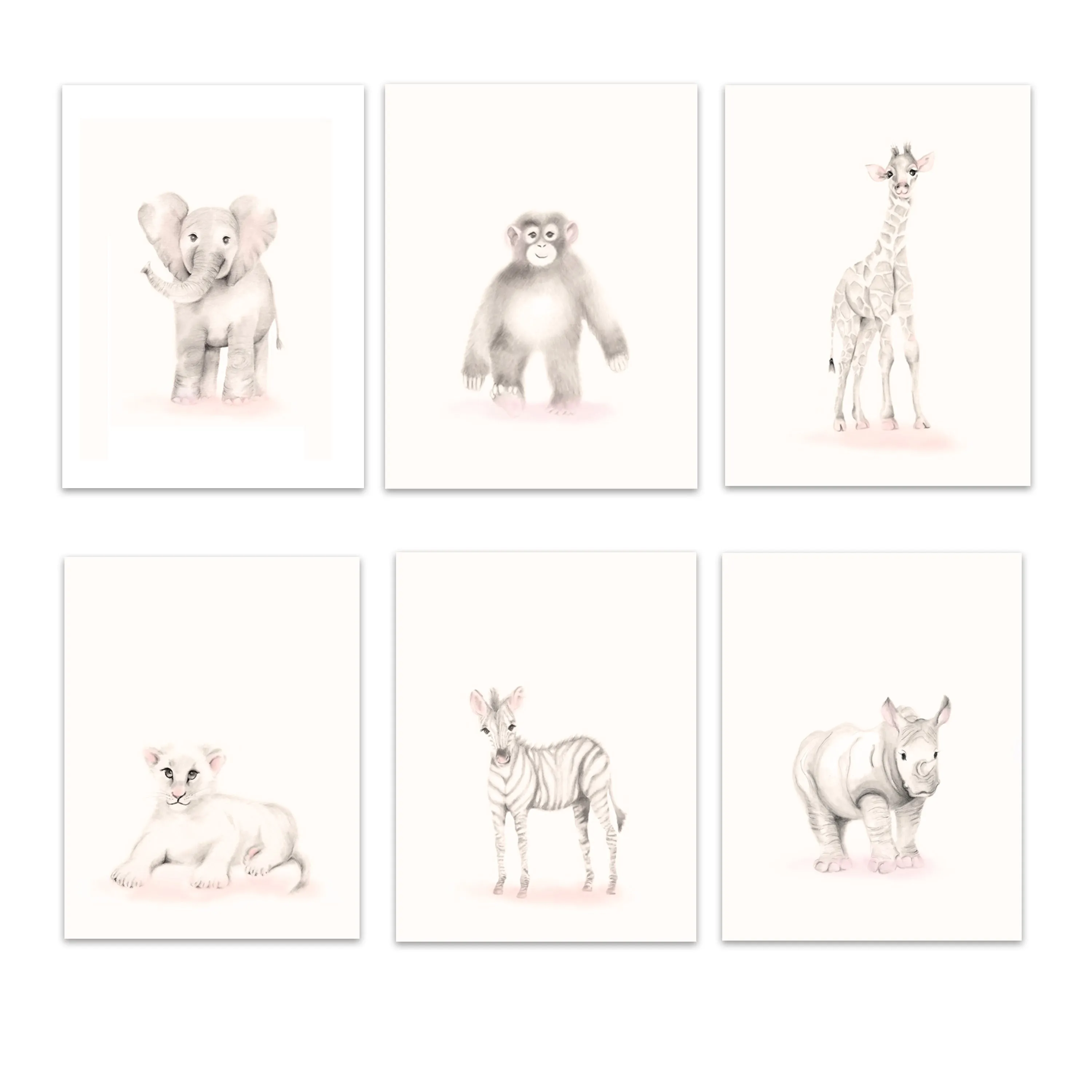 Safari Animal Print Set 6 - Sweet Blush