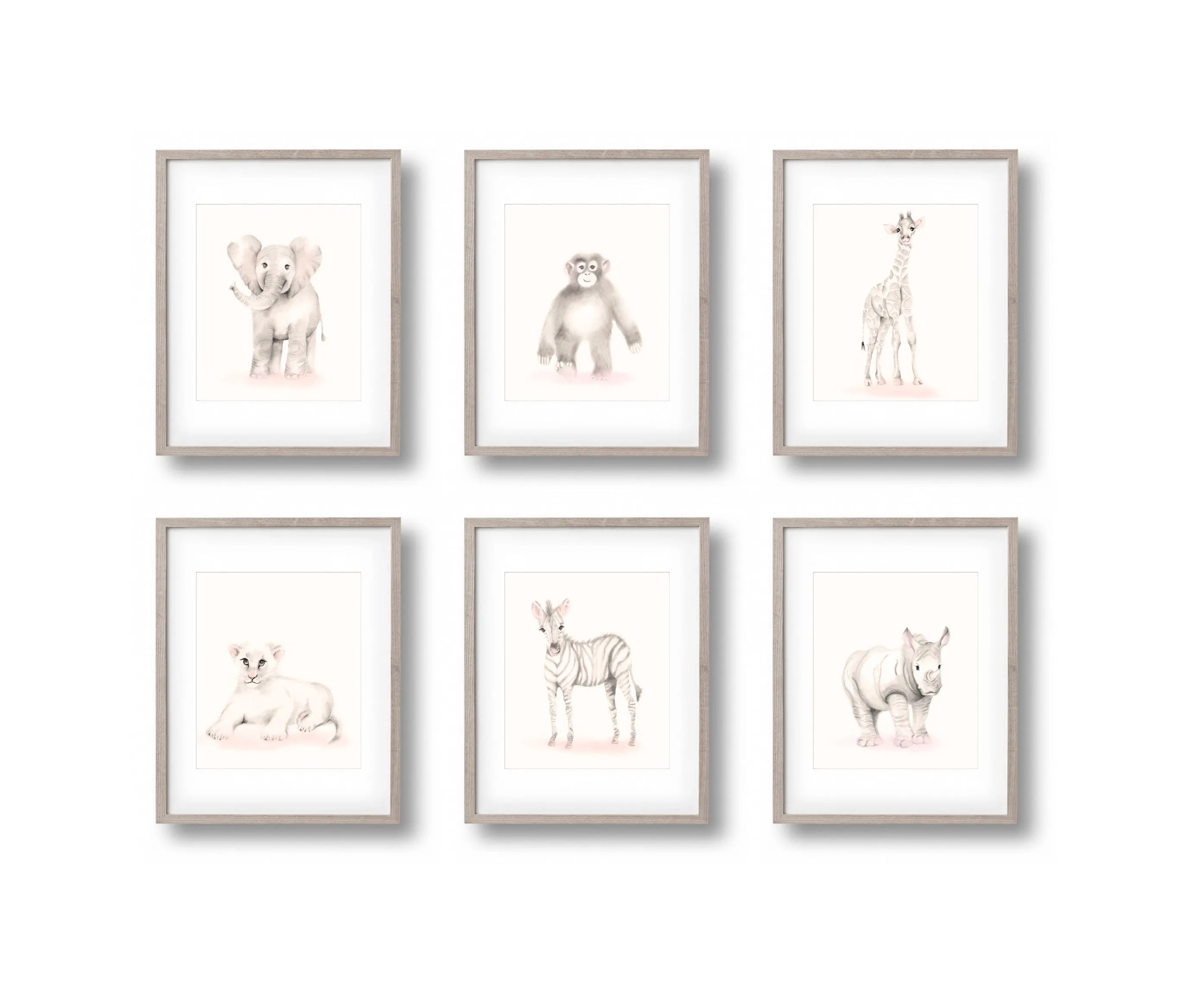 Safari Animal Print Set 6 - Sweet Blush