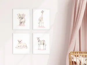 Safari Animal Prints - Set of 4 - Sweet Blush