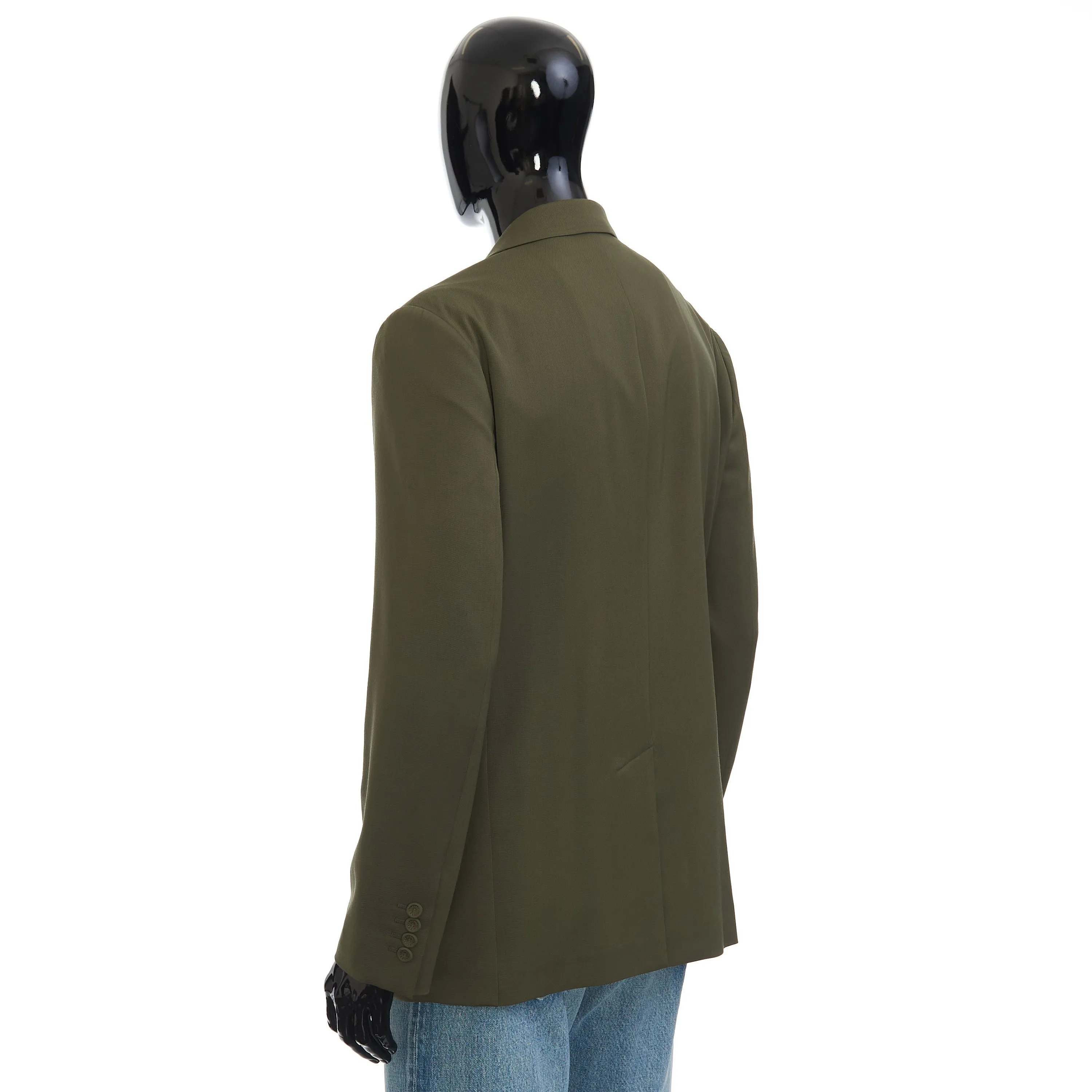 Safari Blazer Jacket In Khaki Green Virgin Wool