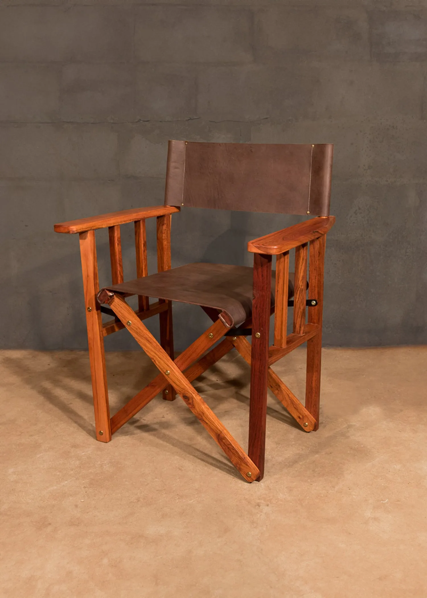 Safari Leather Director's Chair