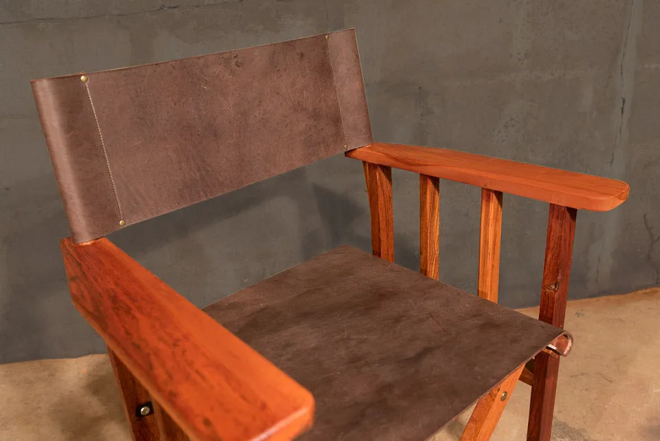 Safari Leather Director's Chair