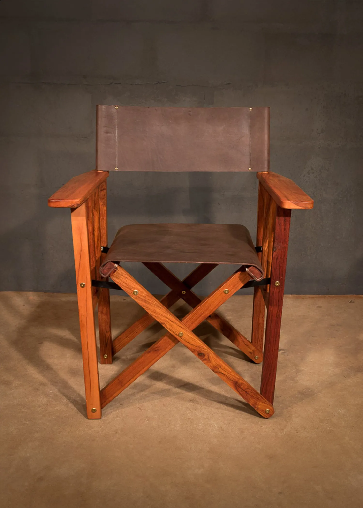 Safari Leather Director's Chair