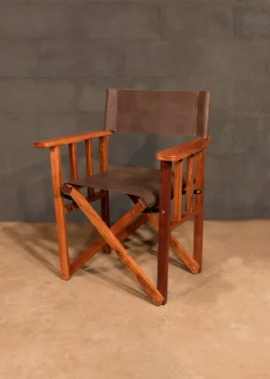 Safari Leather Director's Chair