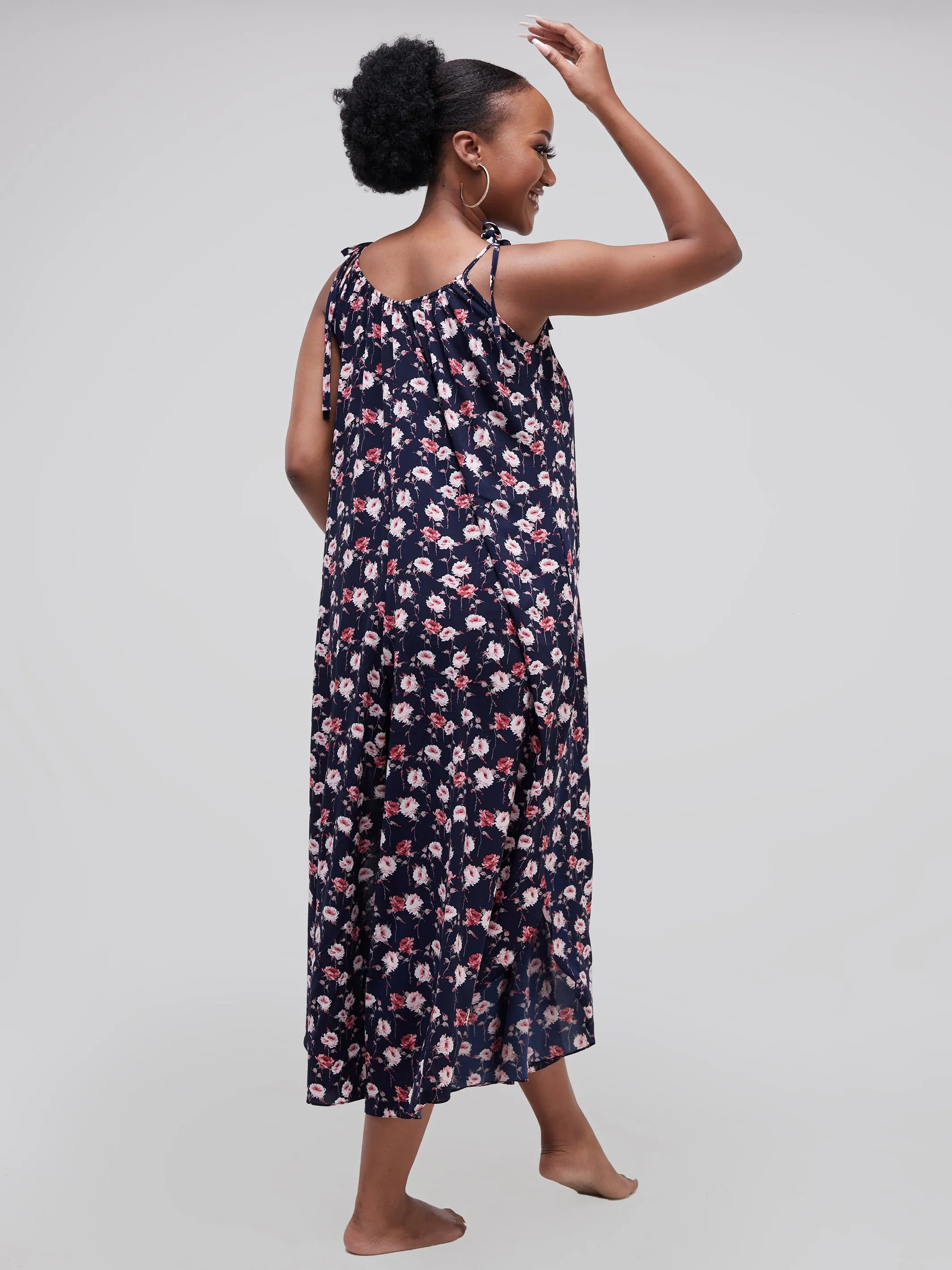 Safari Maisha Strappy Cullote Jumpsuit Coverup - Red / Navy Print