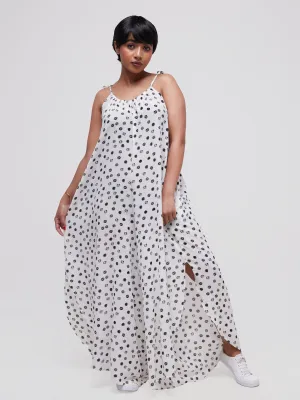 Safari Maisha Strappy Cullote Jumpsuit Coverup - White / Black Print
