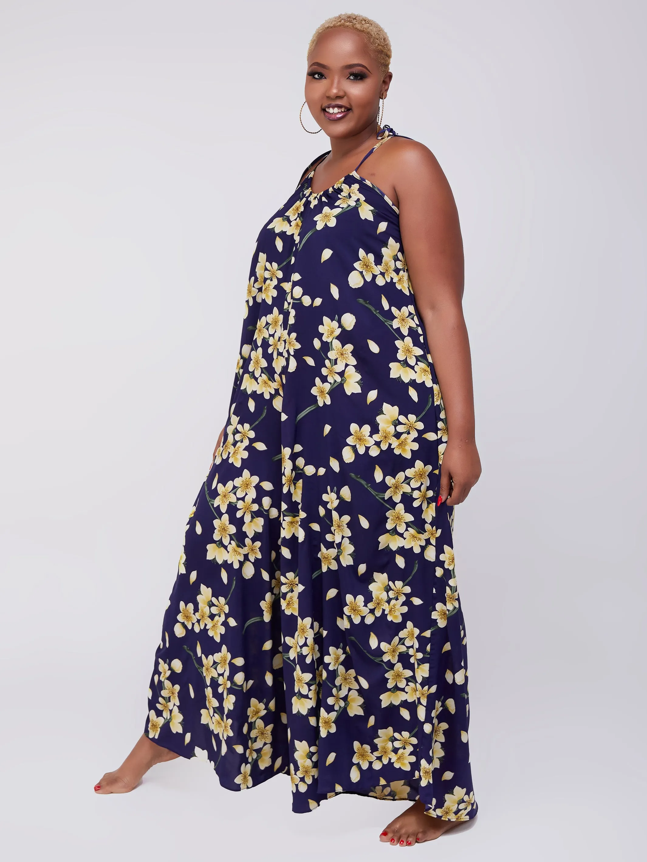 Safari Maisha Strappy Jumpsuit Cover-Up - Purple Floral Print