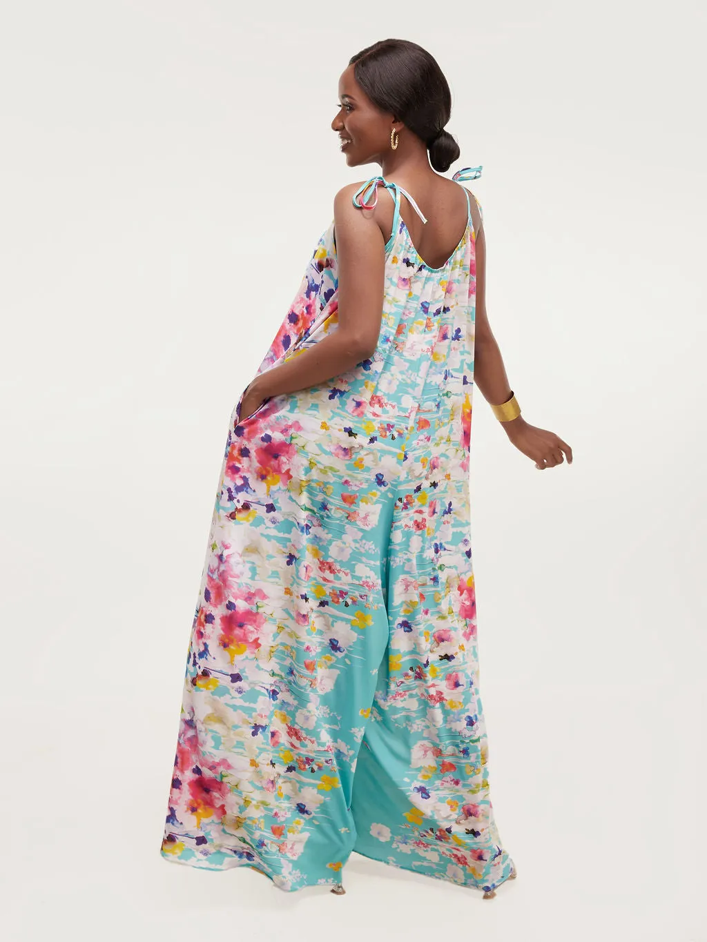 Safari Maisha Strappy Jumpsuit Cover up - Splash Print