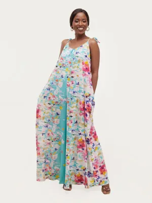 Safari Maisha Strappy Jumpsuit Cover up - Splash Print