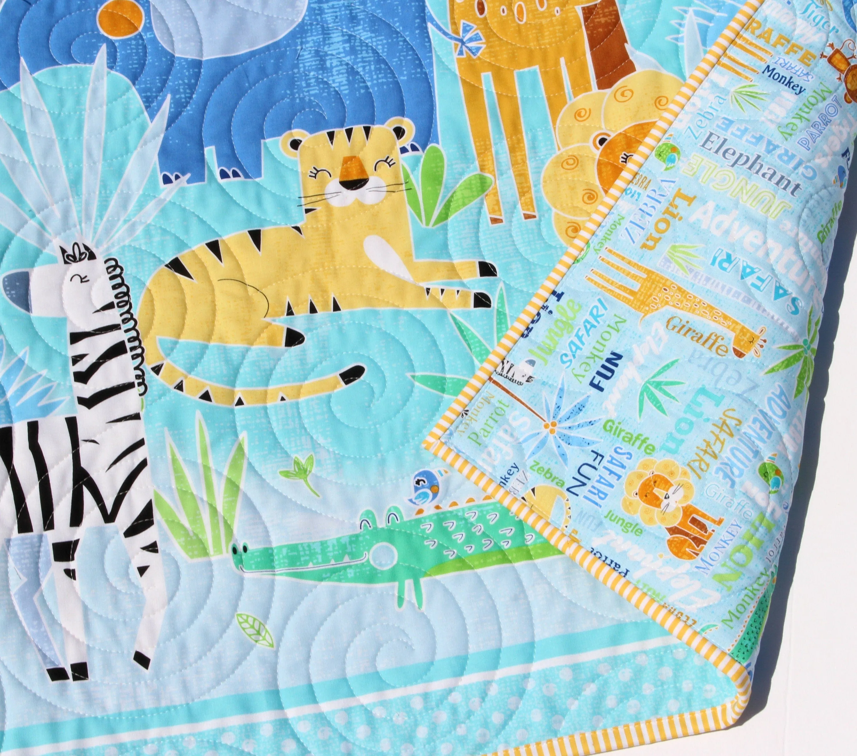 Safari Quilt Kit Jungle Animals Crib Blanket Quilting DIY Sewing Project