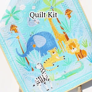 Safari Quilt Kit Jungle Animals Crib Blanket Quilting DIY Sewing Project