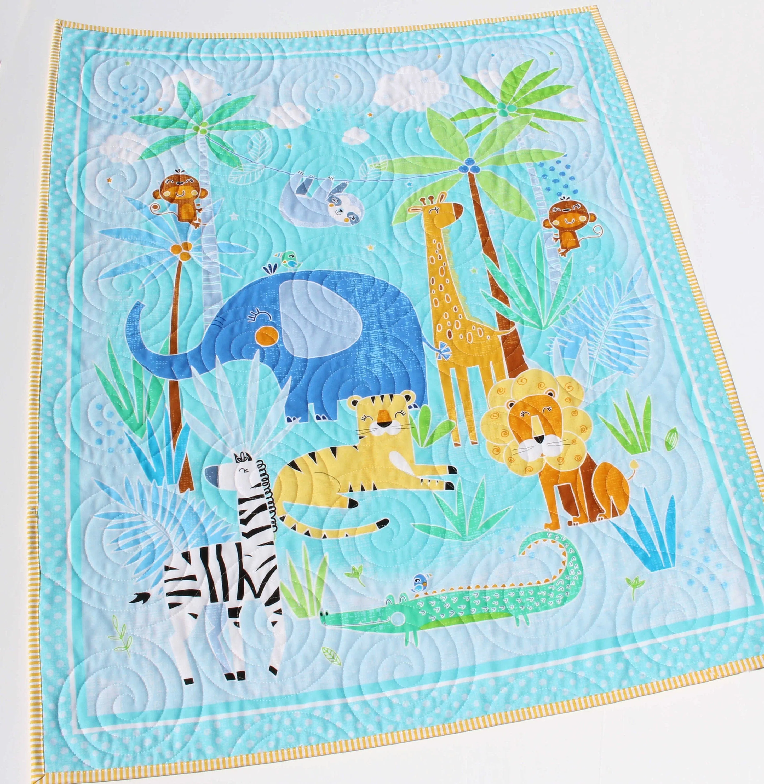 Safari Quilt Kit Jungle Animals Crib Blanket Quilting DIY Sewing Project