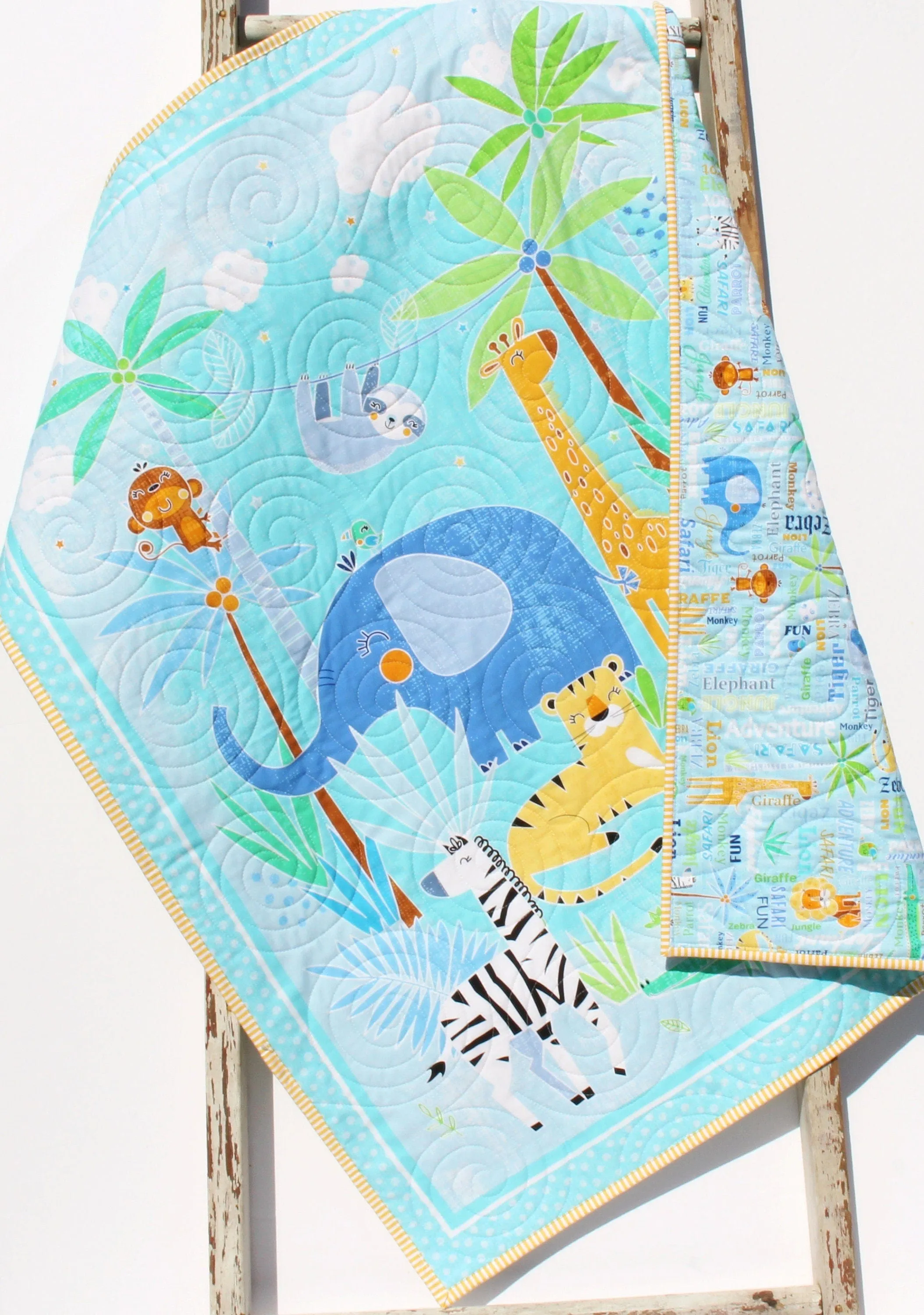 Safari Quilt Kit Jungle Animals Crib Blanket Quilting DIY Sewing Project