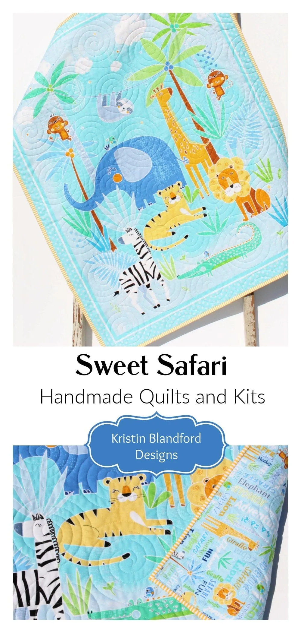 Safari Quilt Kit Jungle Animals Crib Blanket Quilting DIY Sewing Project