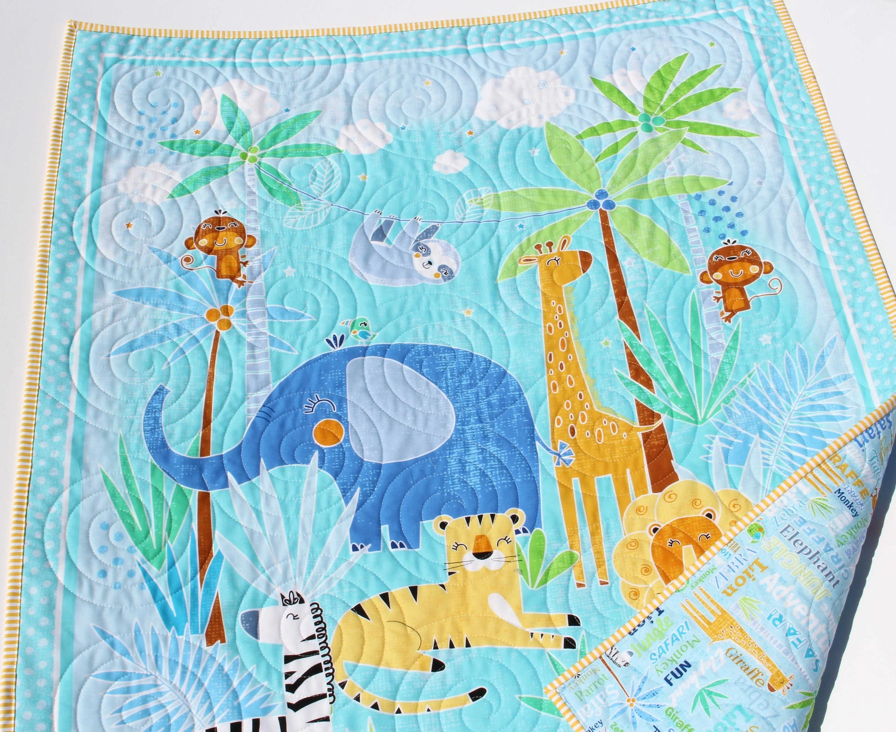 Safari Quilt Kit Jungle Animals Crib Blanket Quilting DIY Sewing Project