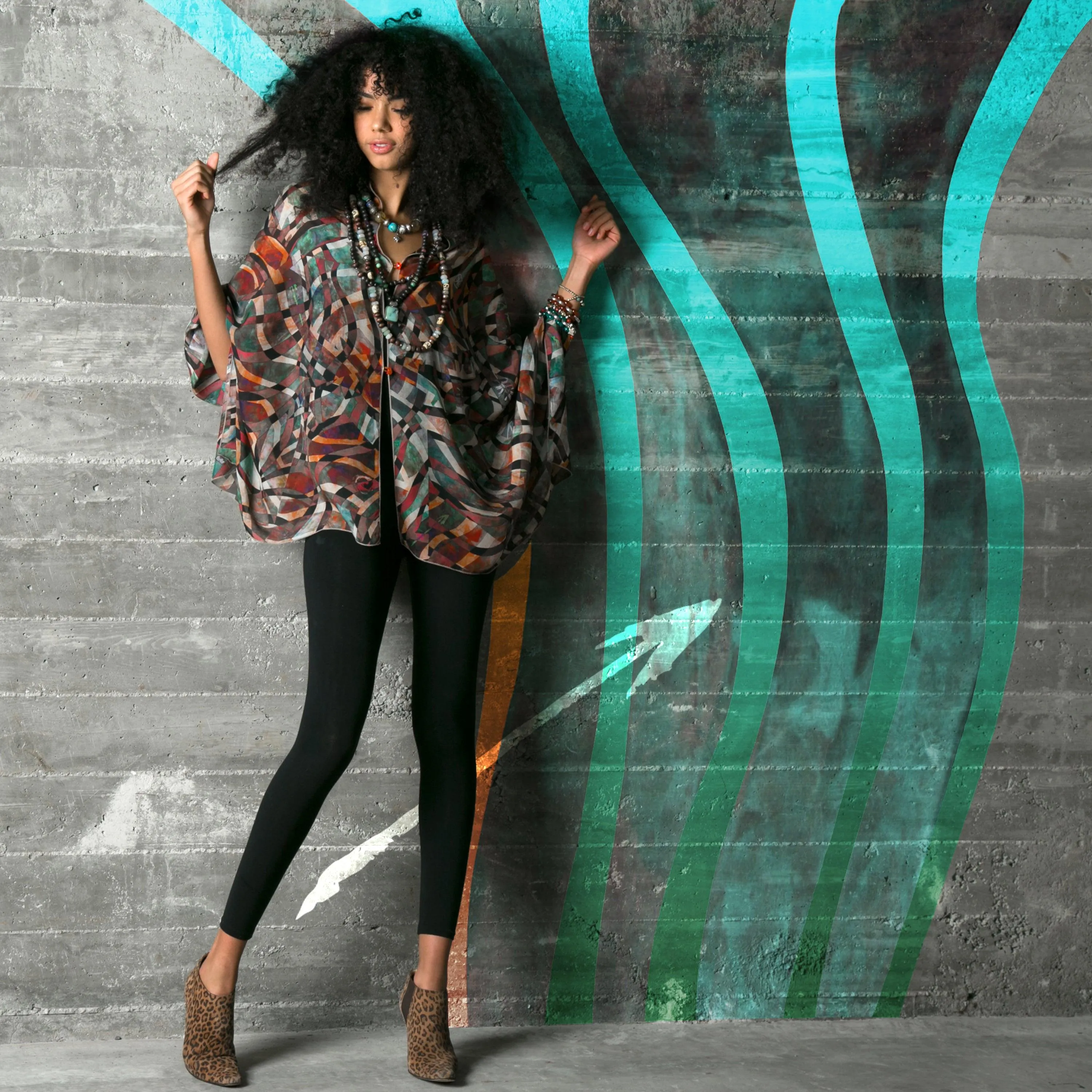 Safari Silk Chiffon Scarf Wrap