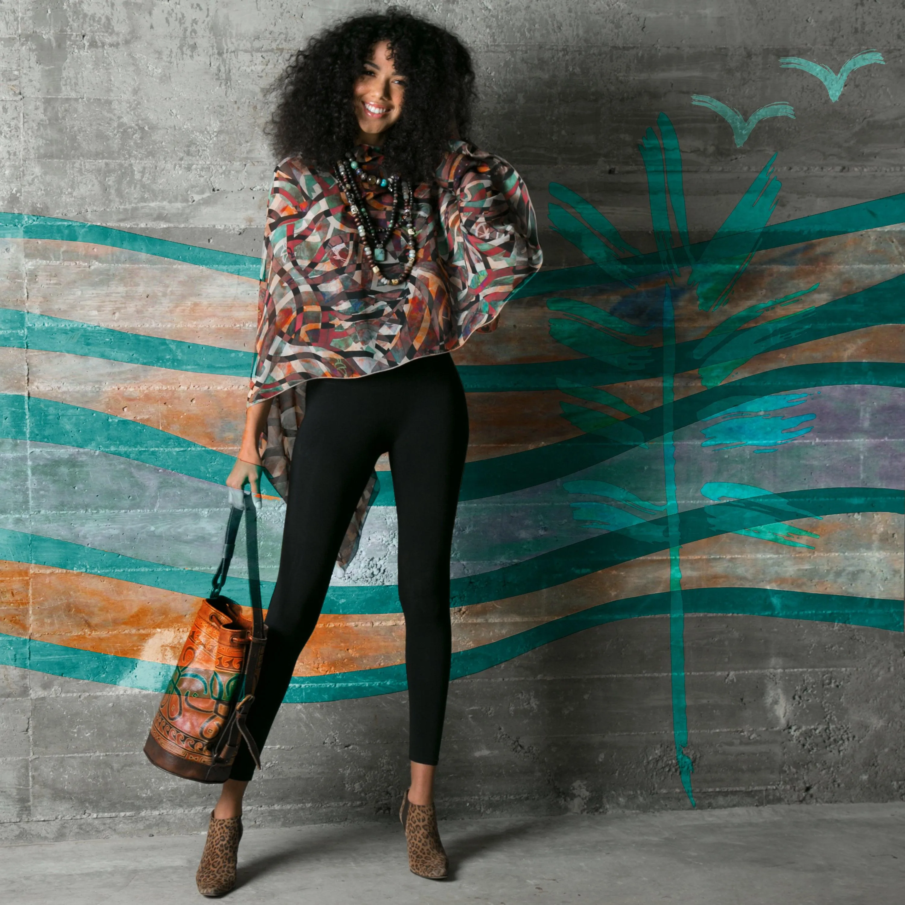 Safari Silk Chiffon Scarf Wrap