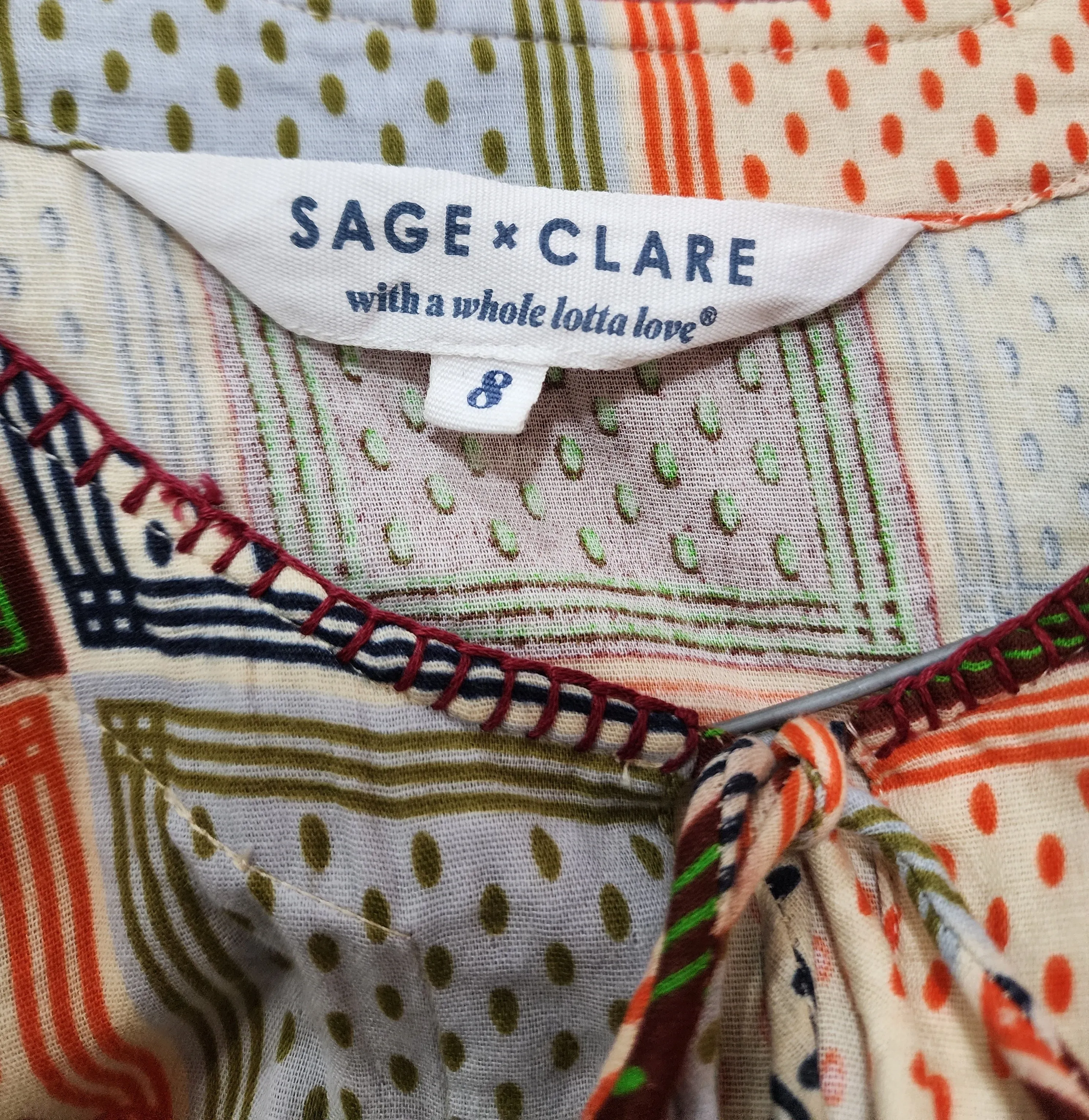 Sage & Clare unique print dress size 8