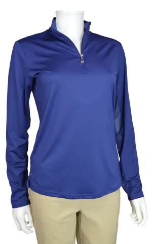 SanSoleil 900434 SunGlow Zip Mock. Navy | SPF 50