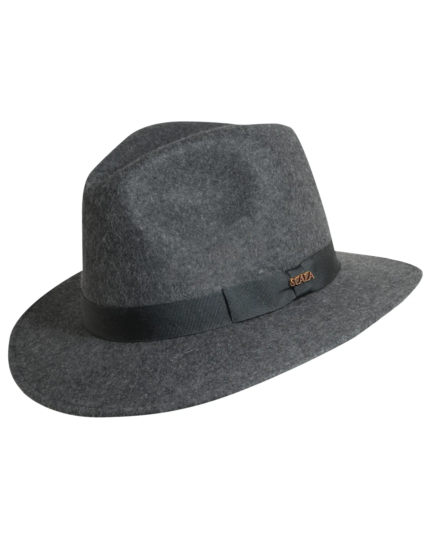 Scala Wool Felt Norfork Fedora - Charcoal