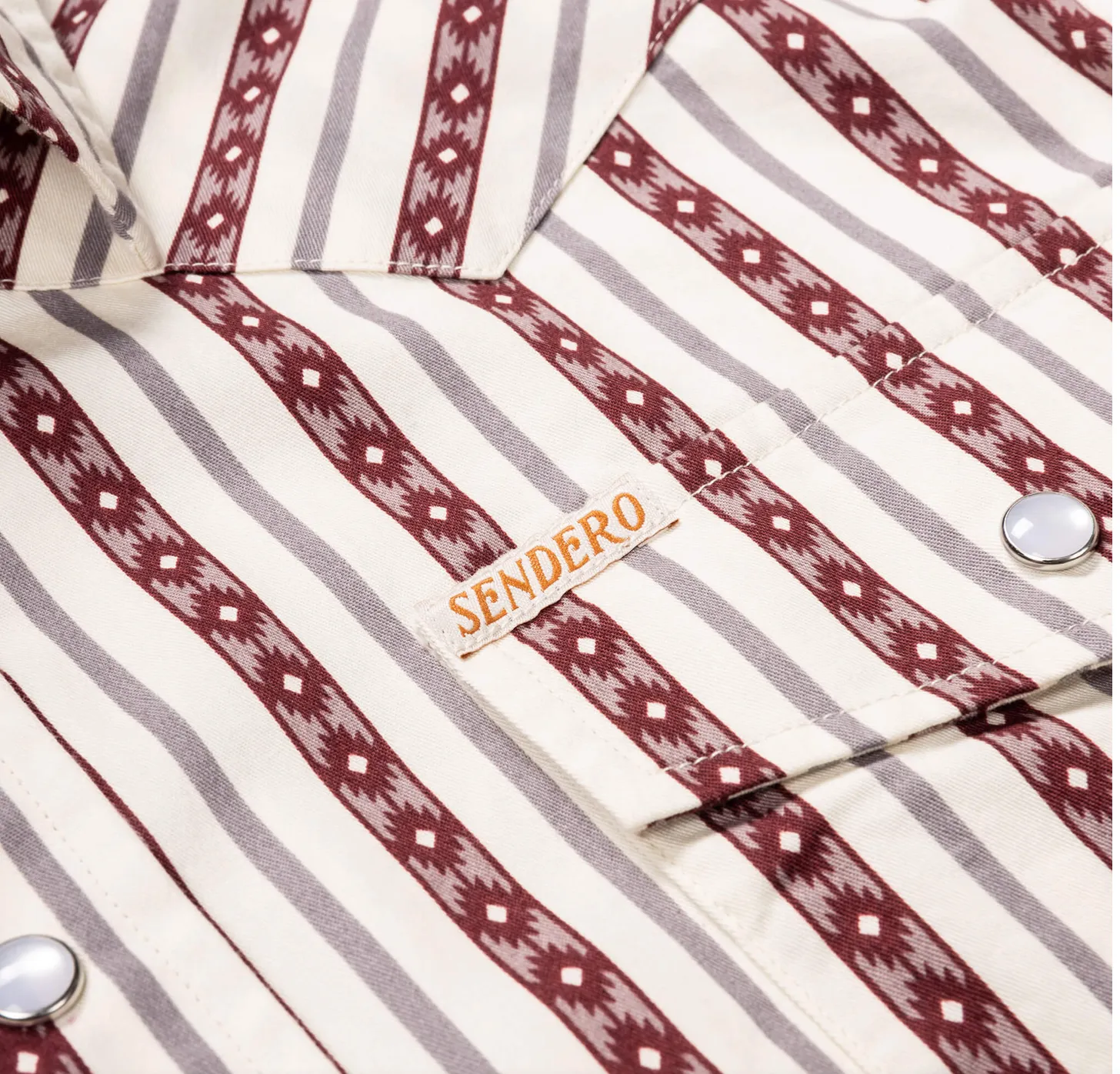 Serape Pearl Snap Shirt -RED