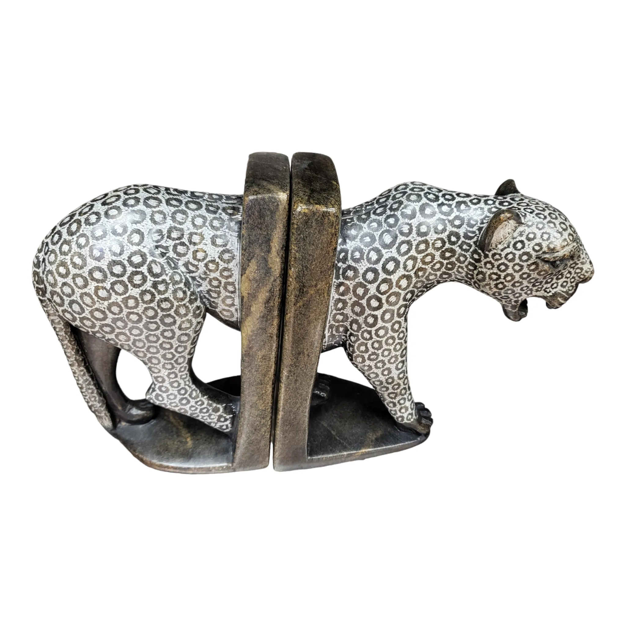 Shona Stone Bookend Leopard | Geri's Bluffing Boutique