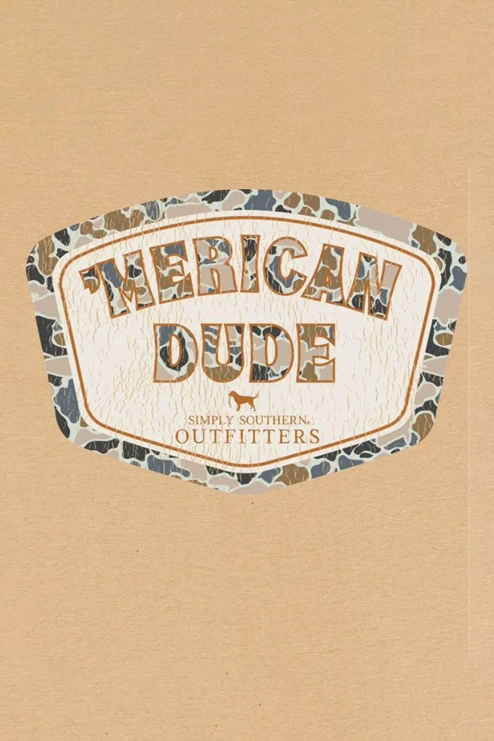 Simply Southern ‘Merican Dude Camo T-Shirt for Men in Khaki | MN-SS-CAMOLOGO-KHAKI