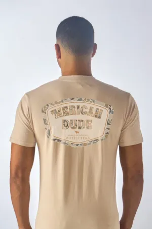 Simply Southern ‘Merican Dude Camo T-Shirt for Men in Khaki | MN-SS-CAMOLOGO-KHAKI