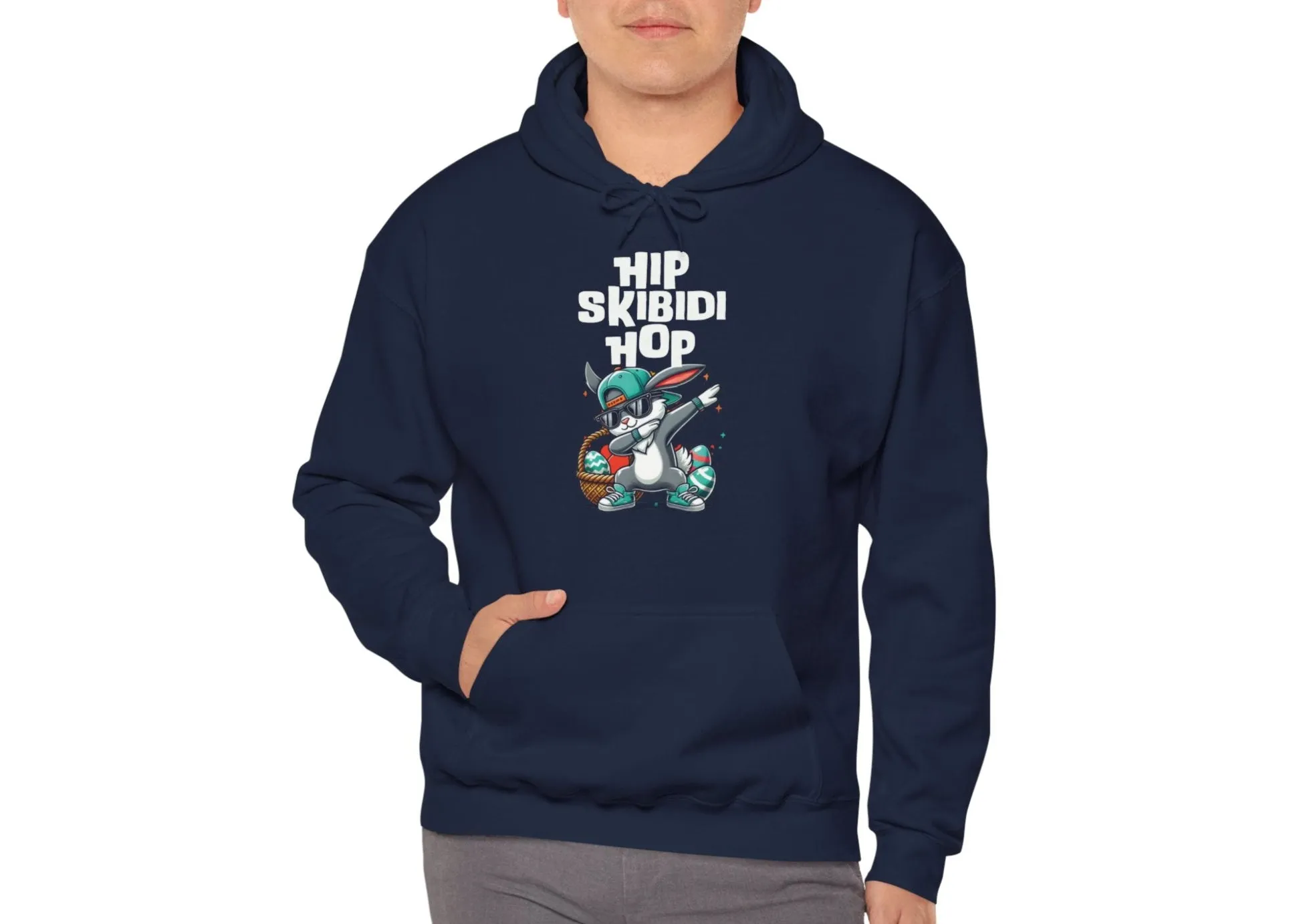 Skibidi Easter Hip Hop Dab Bunny Hoodie