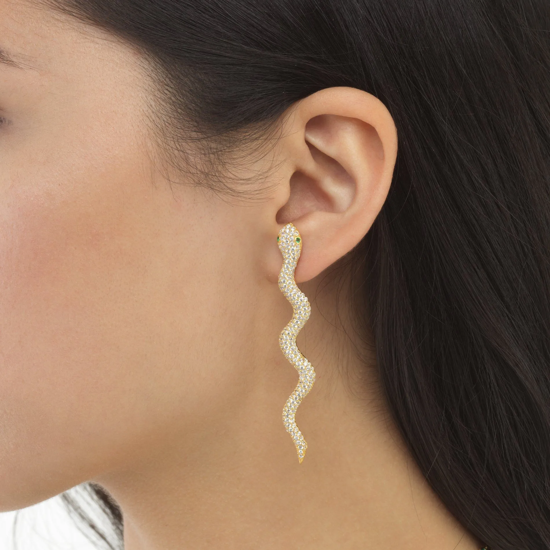Snake Drop Stud Earring