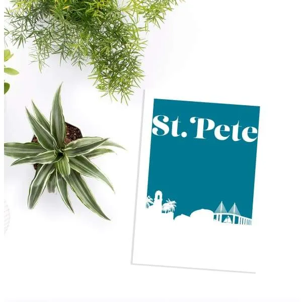 St Petersburg, Florida retro inspired city skyline
