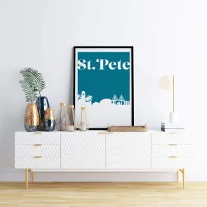 St Petersburg, Florida retro inspired city skyline