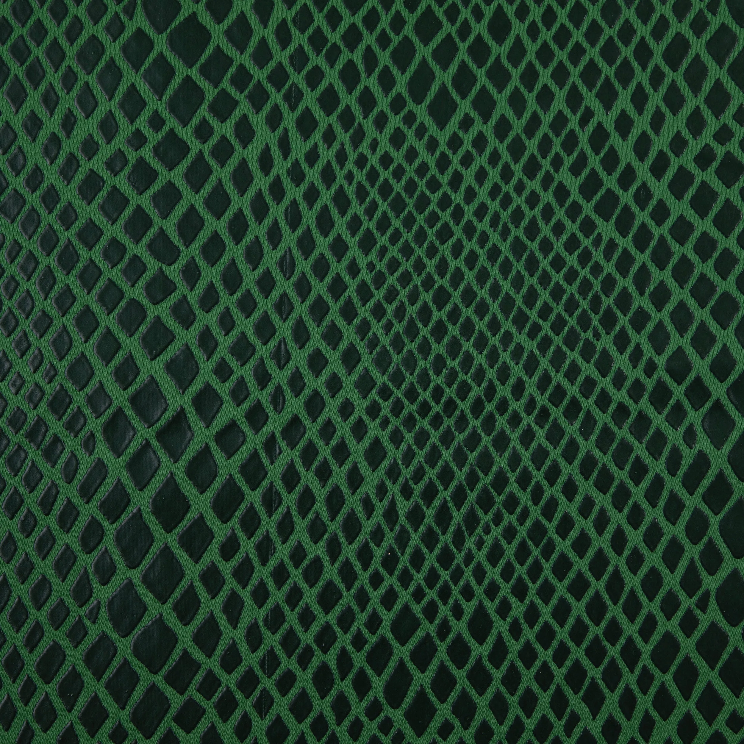 Stretch Fabric, Rubber Python Texture, Green