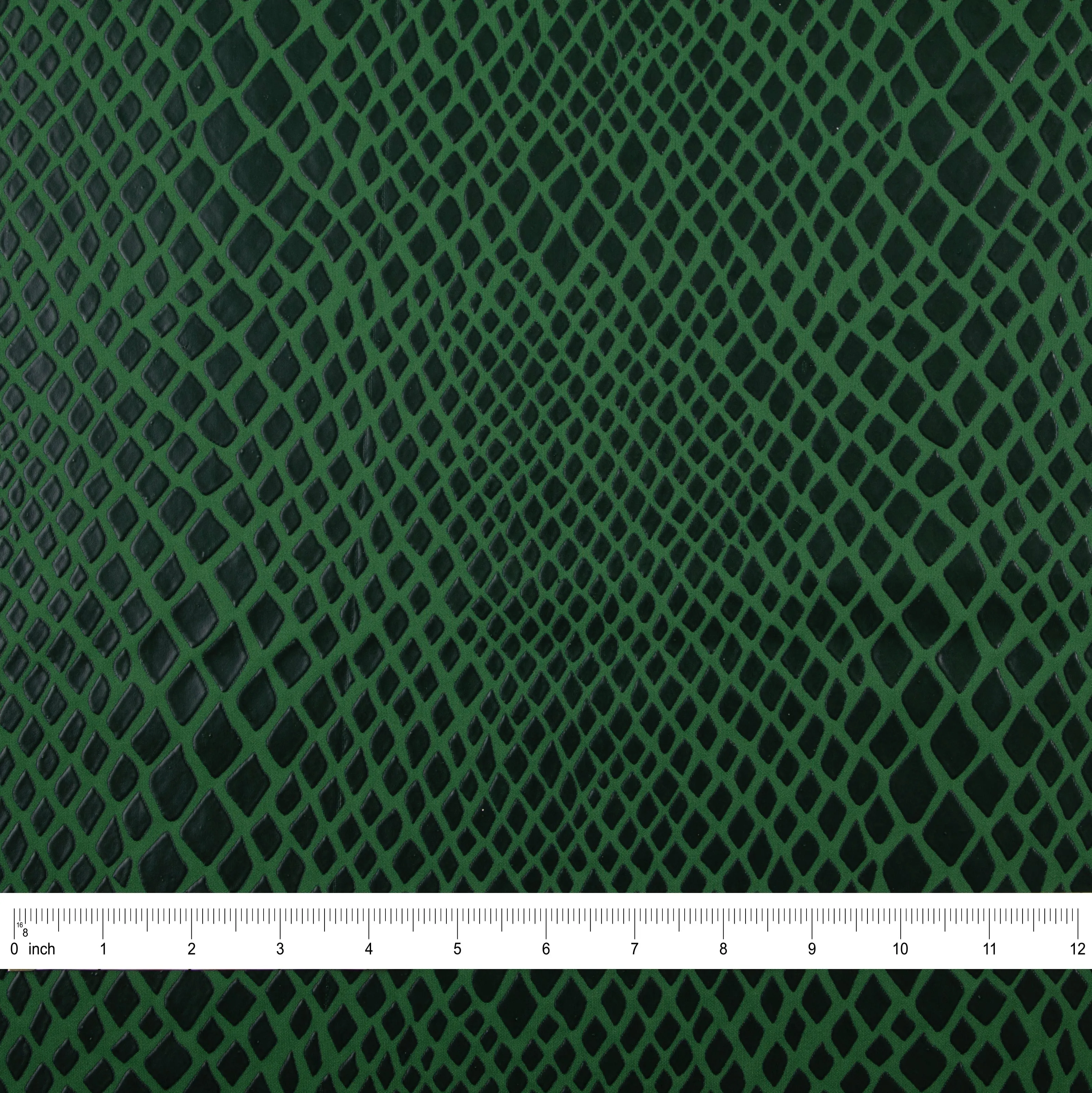 Stretch Fabric, Rubber Python Texture, Green