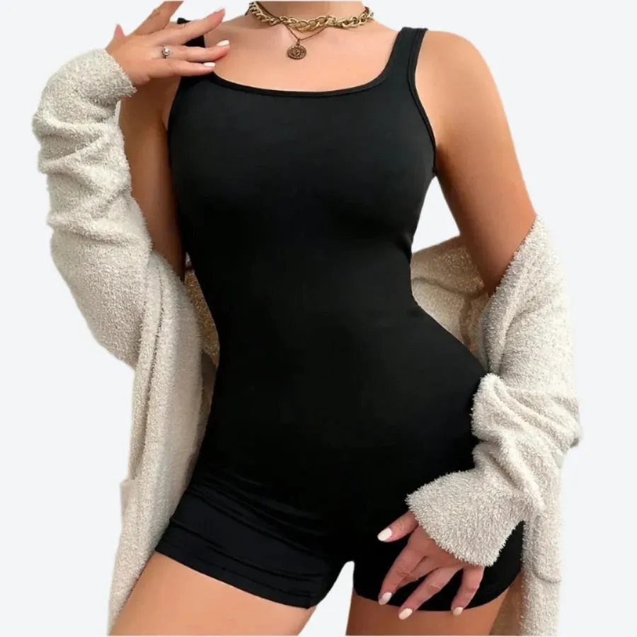 Stretchy Sleeveless Casual Romper Jumpsuits