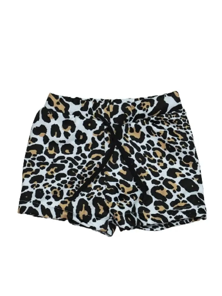 Sunny Swim Shorts - Black and White Animal Print