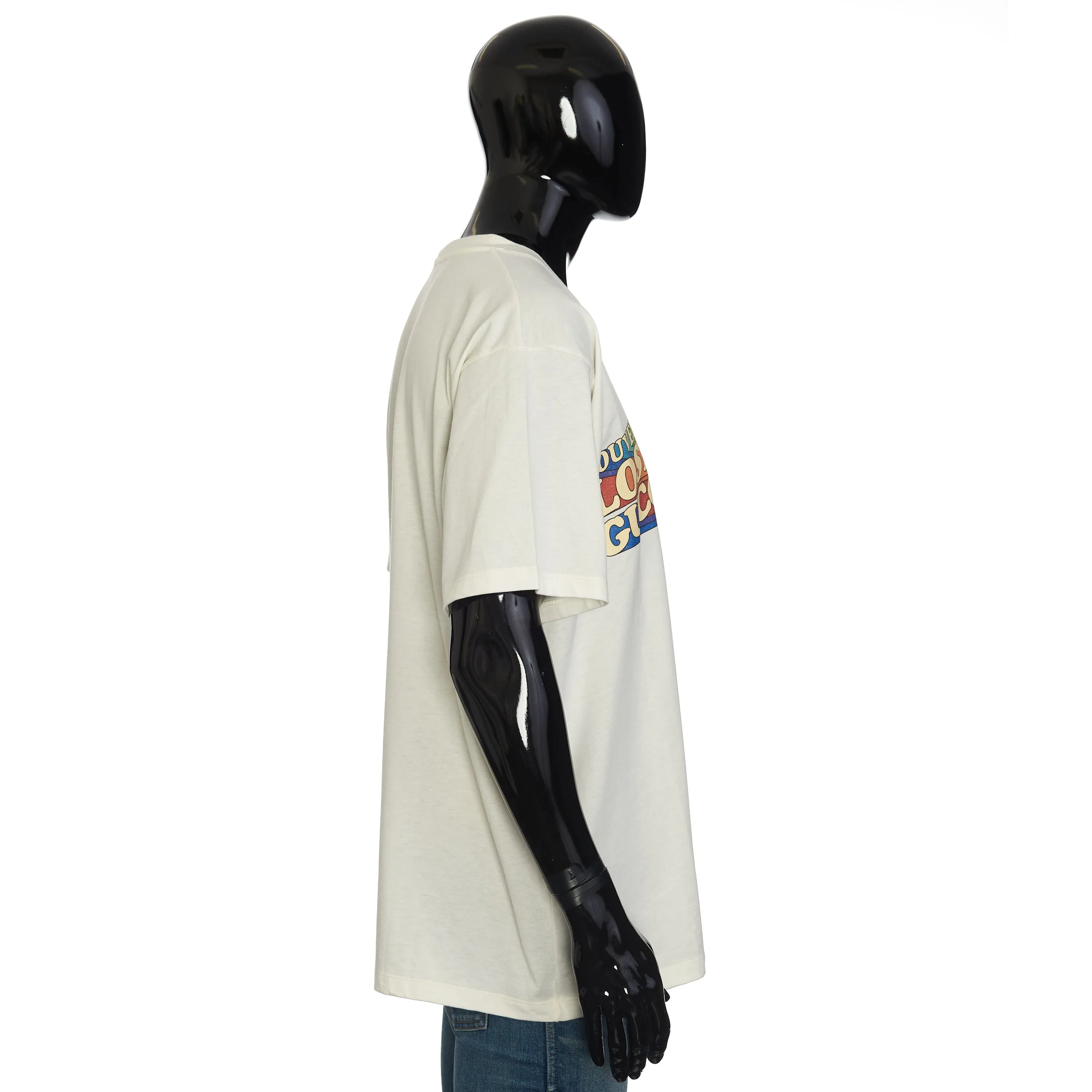 T-shirt With Los Angeles Souvenir Print In White Cotton Jersey