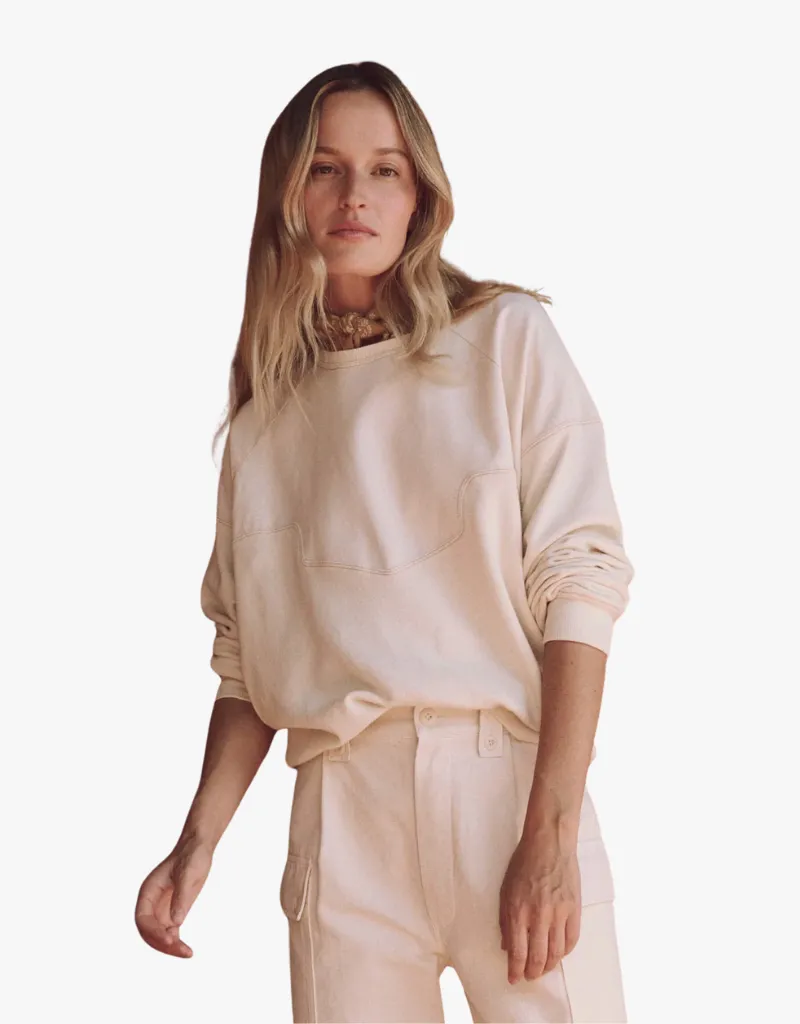 The Great The Western Slouch Sweatshirt in Washed White