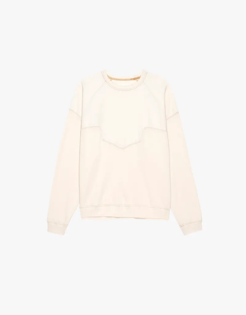 The Great The Western Slouch Sweatshirt in Washed White