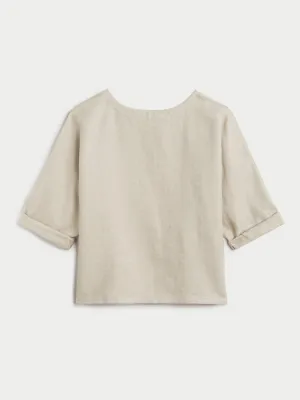 The Saria Top in Linen