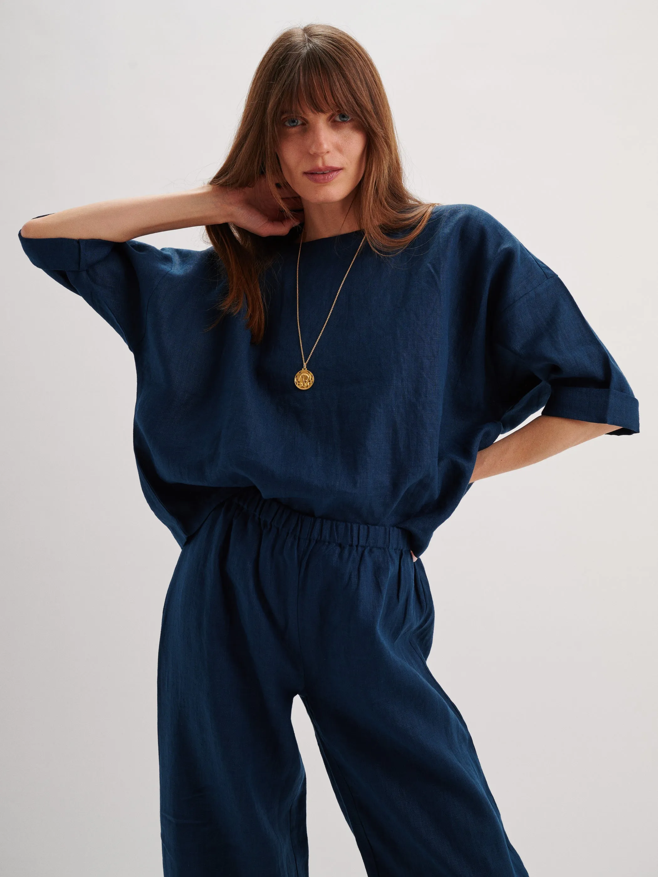 The Saria Top in Linen