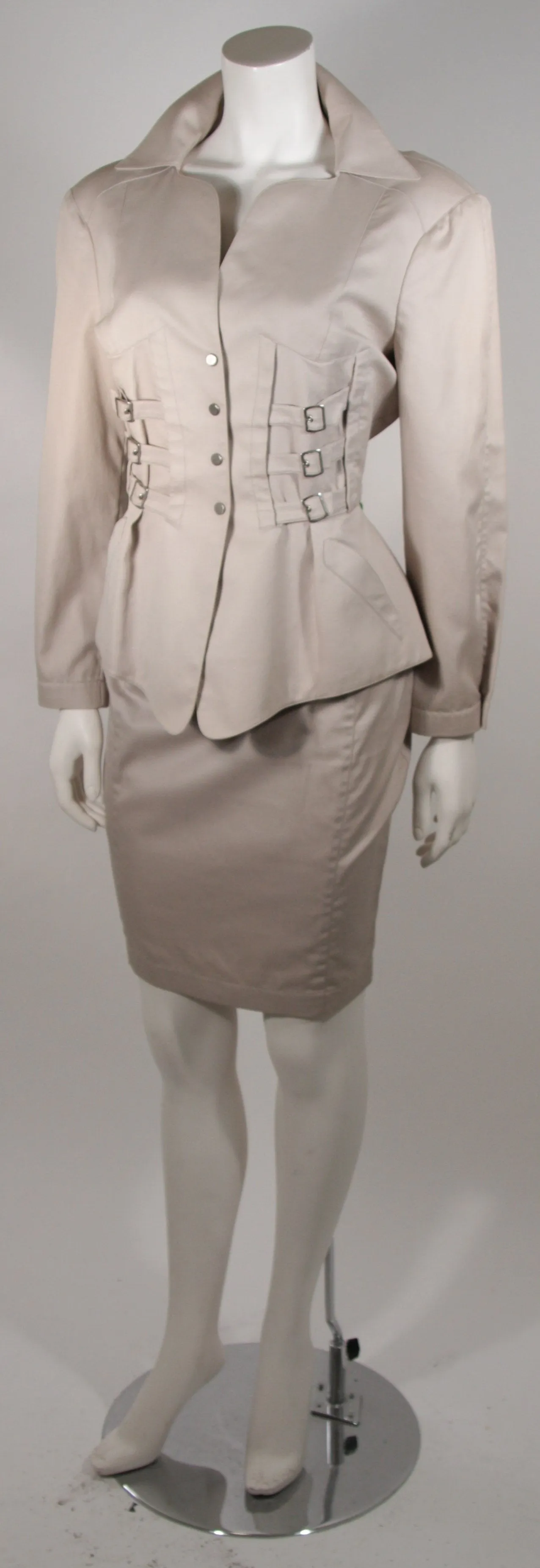 THIERRY MUGLER Khaki Military and Safari Style Suit Size 40