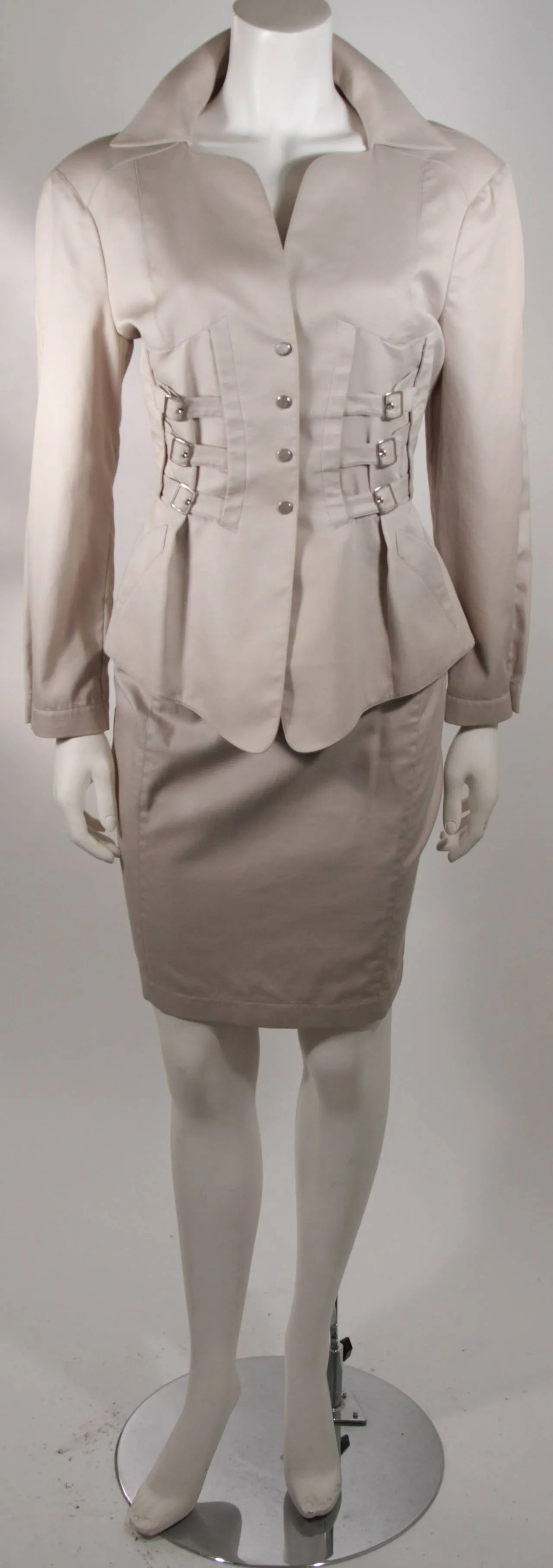 THIERRY MUGLER Khaki Military and Safari Style Suit Size 40