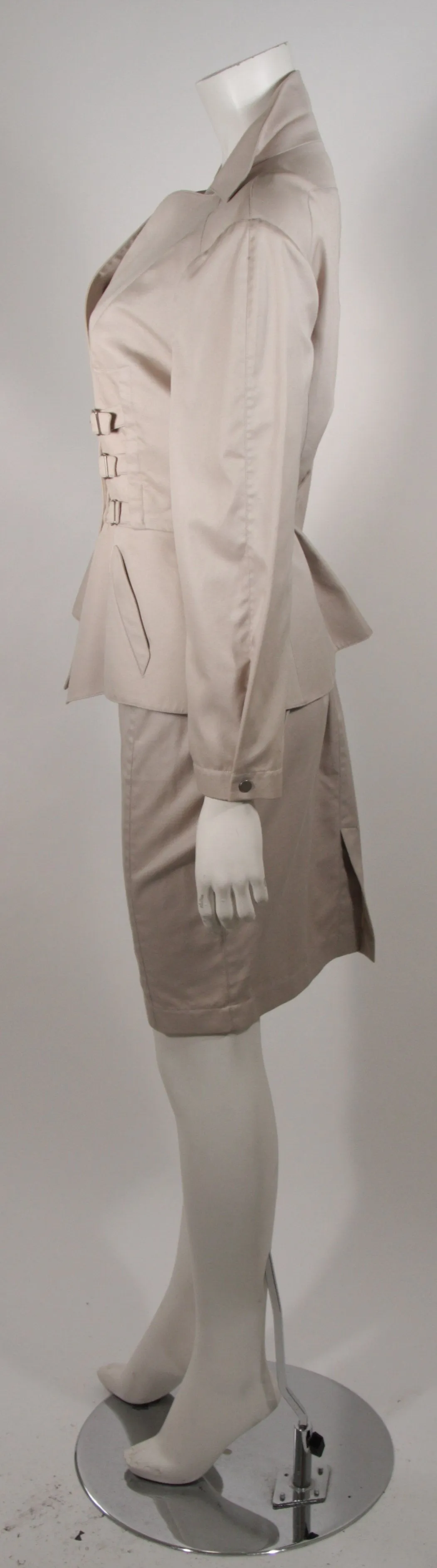 THIERRY MUGLER Khaki Military and Safari Style Suit Size 40